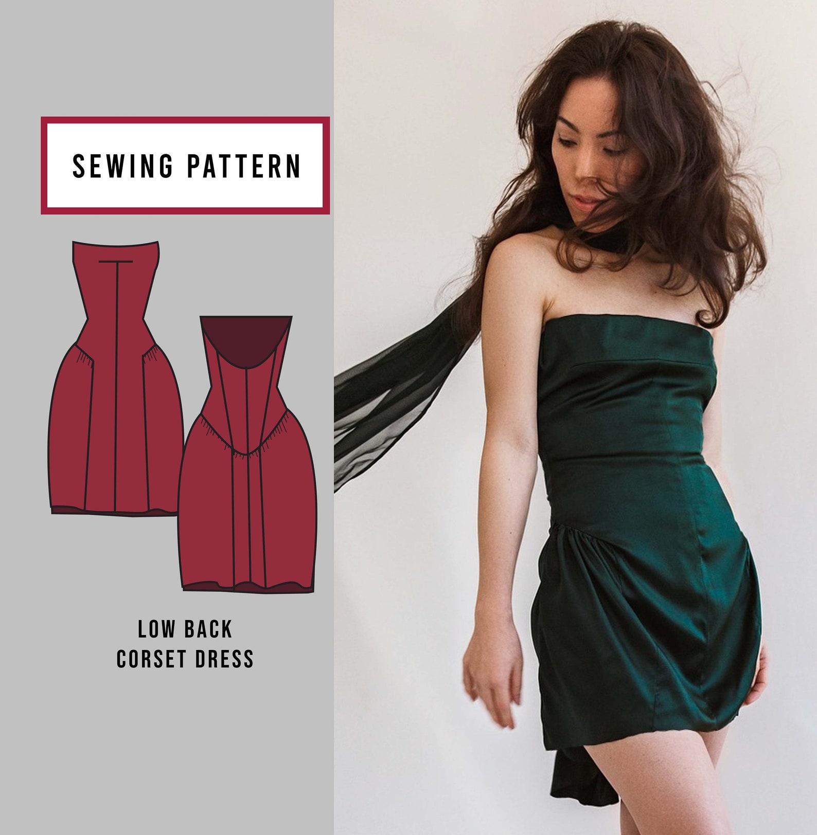 Corset Dress Pattern INSTANT DOWNLOAD PDF Sewing Pattern Etsy