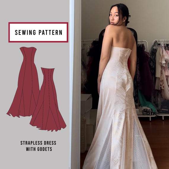 Sweetheart Strapless Dress Sewing Pattern: Fit and Flare Midi/maxi (US XXS-2XL) (instant Download) - Etsy Sweetheart Strapless Dress Sewing Pattern: Fit and Flare Midi/maxi (US XXS-2XL) (instant Download) - Etsy