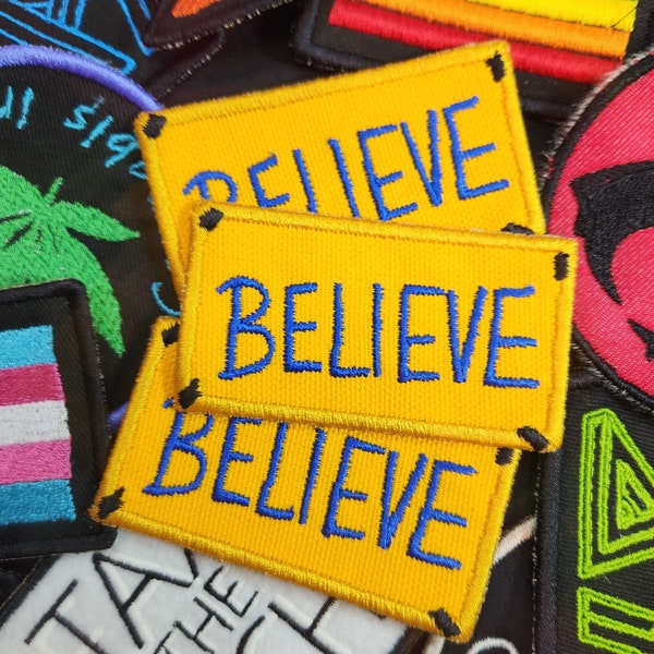 Canvas Believe Sign Patch