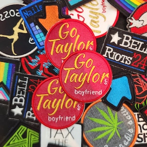 Go Taylor&#39;s Boyfriend Travis and Taylor, Funny Football Party Patch Design, Gameday Patch, Kelce Era Super bowl