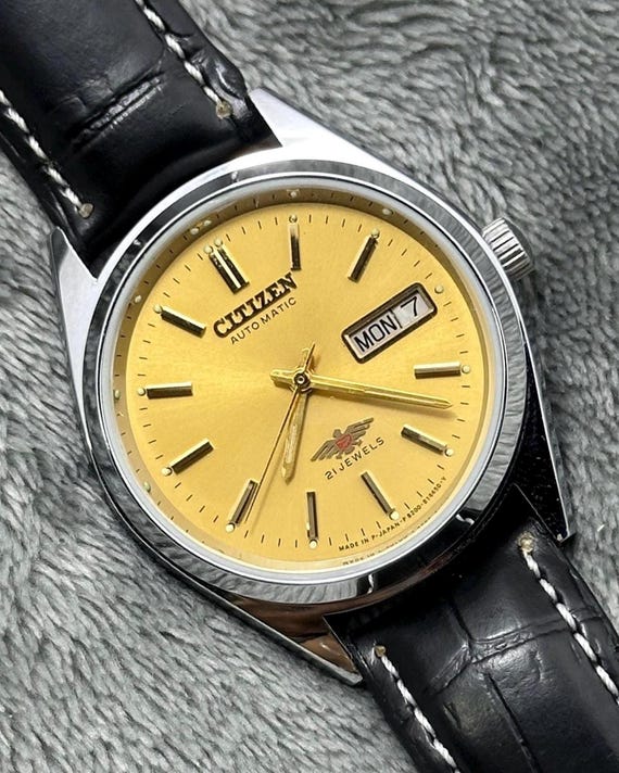 Reloj Citizen dorado automatico con fecha y dia para hombre Reloj vintage autentico Etsy Espana