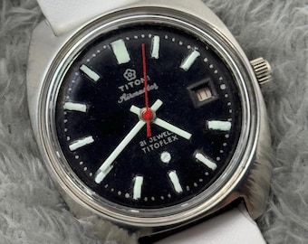 Vintage Titoni black date Dial Automatic working Men's Watch vintage
