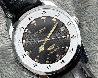 Bürger-Schwarz-Zifferblatt Automatik-Datum Herrenuhr Authentische Uhr Vintage