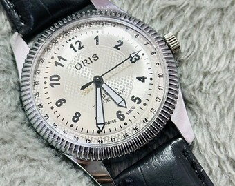 Vintage Rare oris silver dial  Hand Winding Wrist watch Men'S Gents FHF Movement ST-96 Swiss