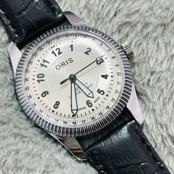 Vintage Rare oris silver dial  Hand Winding Wrist watch Men'S Gents FHF Movement ST-96 Swiss