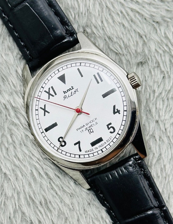Vintage HMT Pilot White Dial Winding Men s Watch Movement 17 Jewels Etsy Canada