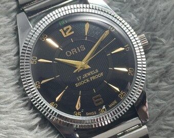 ヴィンテージ オリス ゴールド文字盤 手巻き メンズ腕時計 スイス製