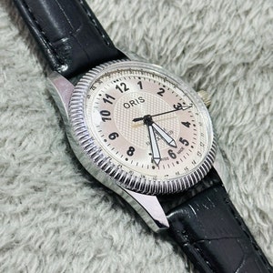 Vintage Rare oris silver dial Hand Winding Wrist watch Men'S Gents FHF Movement ST-96 Swiss zdjęcie 2