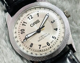 Vintage Rare oris silver dial  Hand Winding Wrist watch Men'S Gents FHF Movement ST-96 Swiss