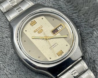 Vintage Seiko 5 Automatic Watch, Silver Dial, Japan Made