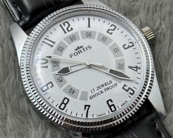 Seltene Vintage Fortis Handaufzug FKW Uhrwerk ST-96 Schweizer Herren Armbanduhr