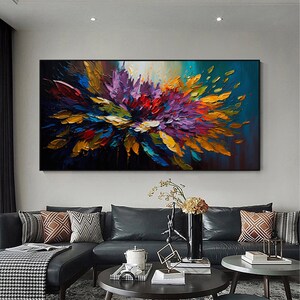 Original Flower Oil Painting on Canvas Large Wall Art - Etsy