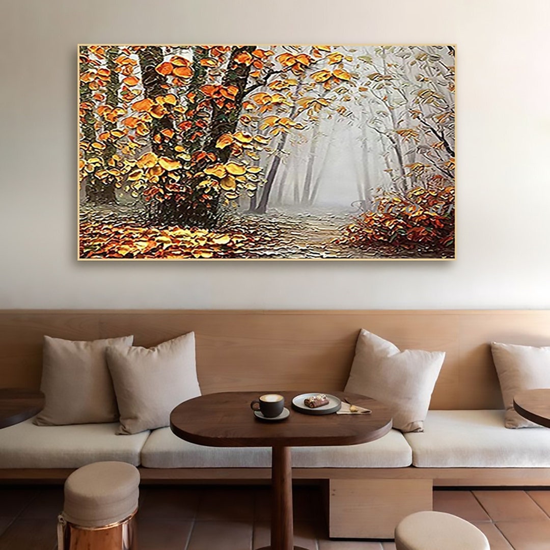 Calm Fall Forest Landscape Oil Painting on Canvas Original - Etsy