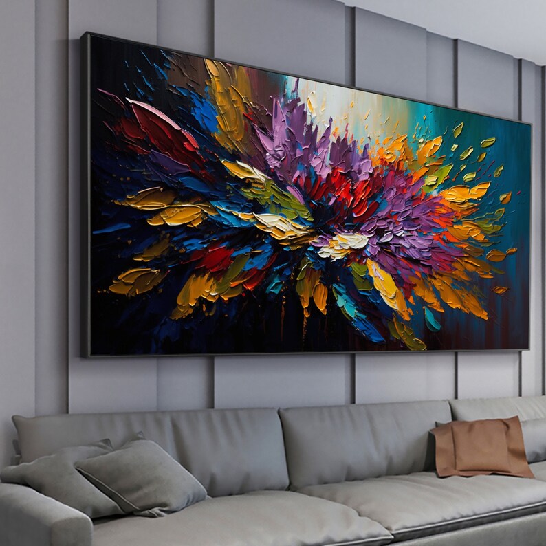 Original Flower Oil Painting on Canvas Large Wall Art Etsy