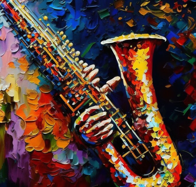 Original Saxophone Oil Painting on Canvas Large Wall Art Etsy