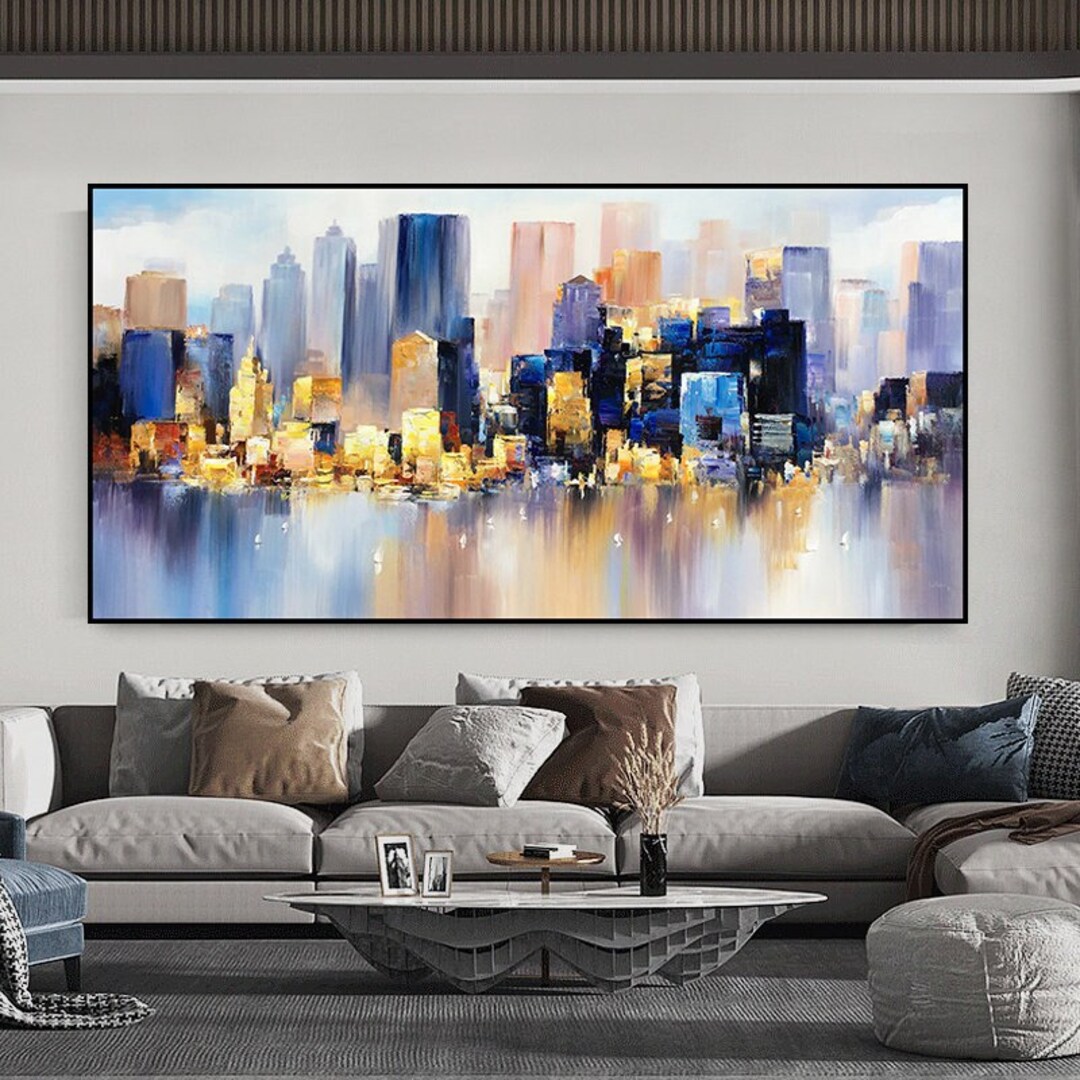 Abstract Cityscape Texture Oil Painting Canvas Original - Etsy