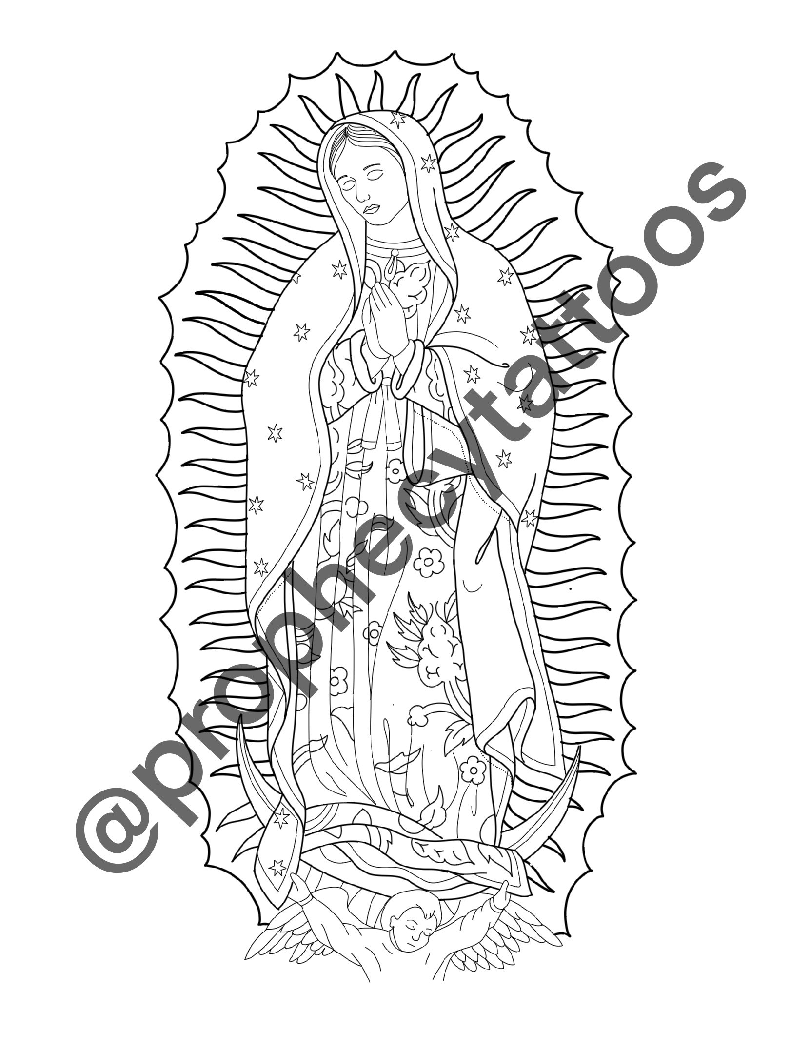 Maria Tattoo Art Illustration Stock Illustration  Download Image Now   Tattoo Virgin Mary Jesus Christ  iStock