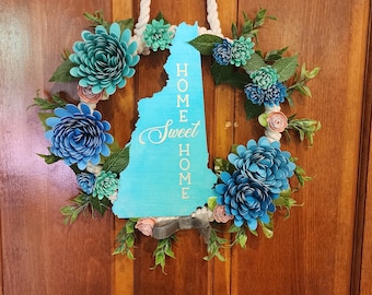 Home State Front Door Décor Wreath