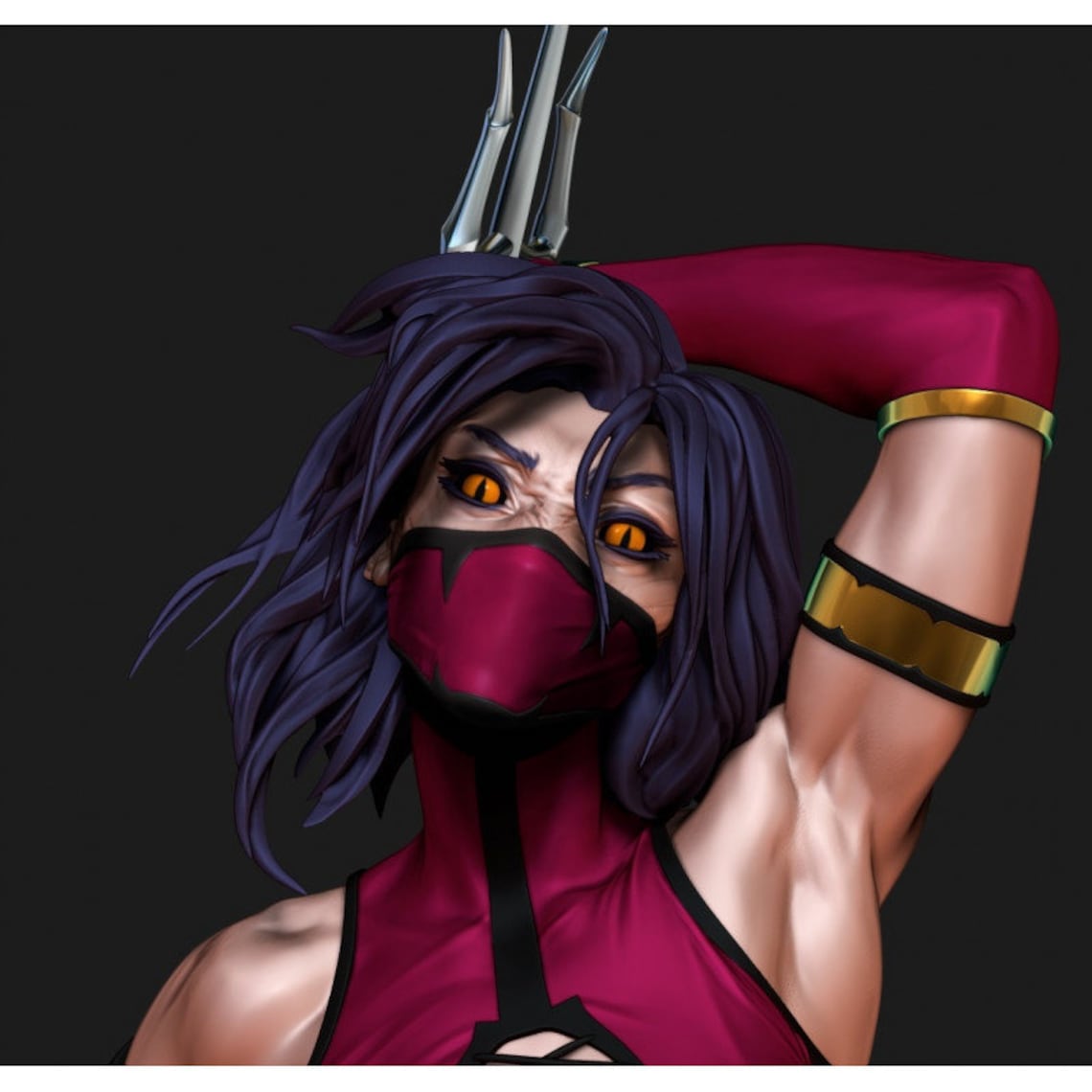 Mileena Mortal Combat Statue Figure Hand Made Statue 3D Etsy