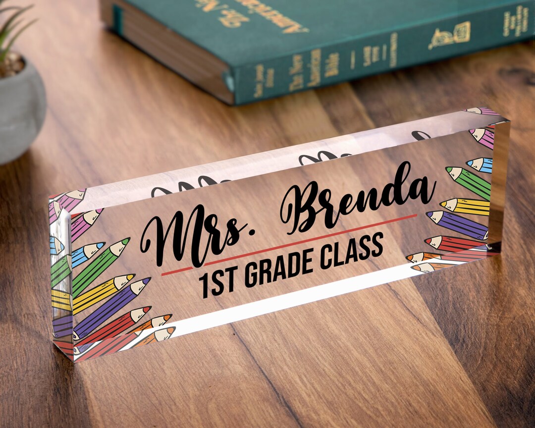 Personalized Teacher Desk Name Plate Name Plaque Teacher Etsy