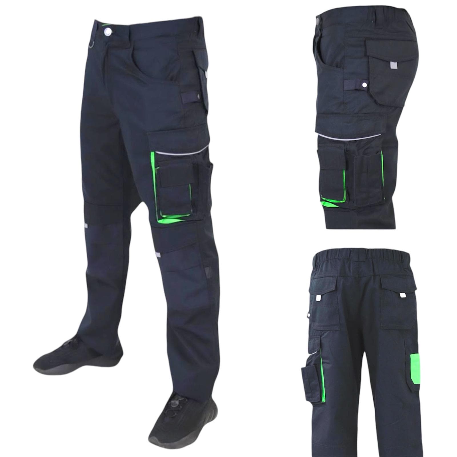 Men's Combat Cargo Work Trousers Knee Pad Pockets Safety