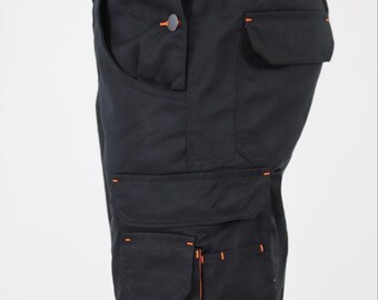 Tuta Da Lavoro Pesante Con Pettorina E Tasche Per Ginocchiere – Unisex – Dungarees Da Cantiere