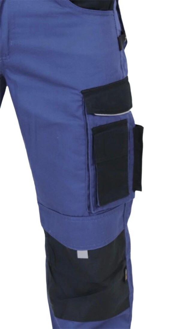 Royal Blue Work Wear Trousers Pants Knee Pad Pockets Men's Cargo Pockets  Cargo