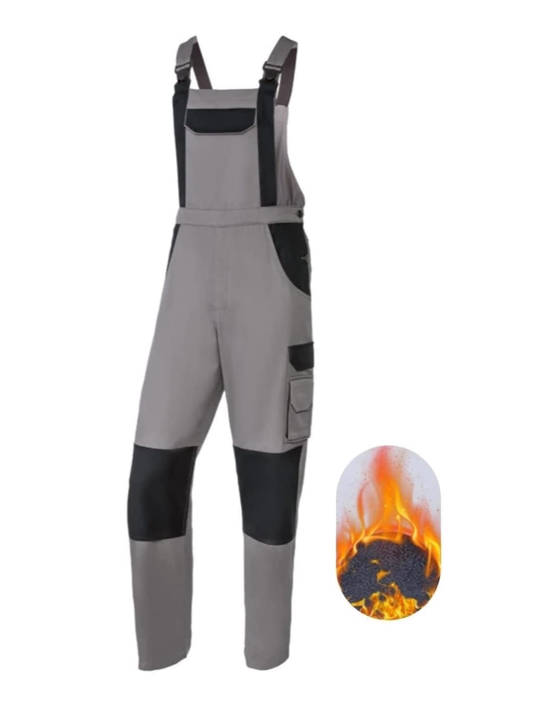 Mens Bib and Brace Overalls Winter Heavy Duty Work Trousers Dungarees ...