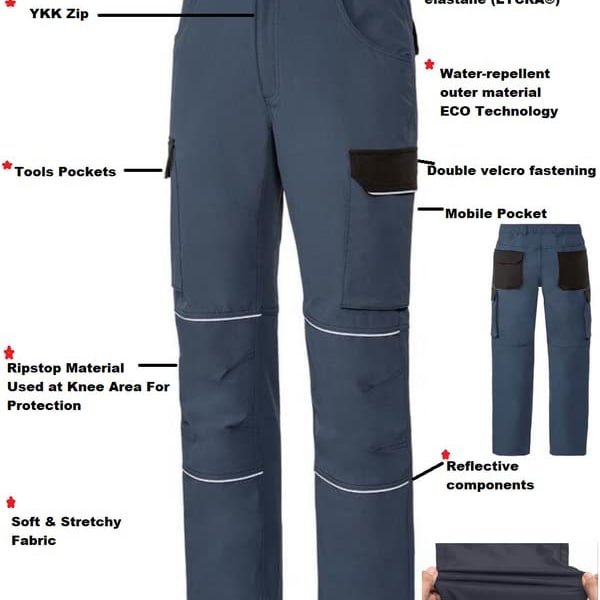 Mens Combat Cargo Work Trousers Stretch Water Repellent Durable Premium Cargo Track Pants