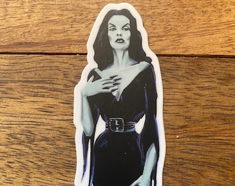 Vampira - Maila Nurmi - Horror Queen pin-up - Plan 9 from Outer Space - gestanste waterdichte sticker