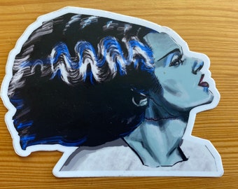Bruid van Frankenstein - Elsa Lanchester - Universal Monsters - Die Cut Glitter Stickers