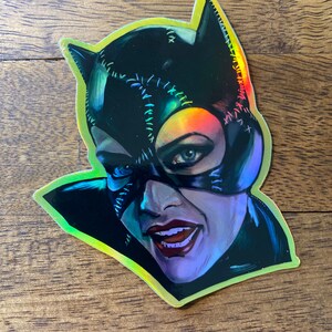 Catwoman - Batman Returns - Michelle Pfeiffer - Waterproof Die Cut Holographic Sticker Die Cut Holographic