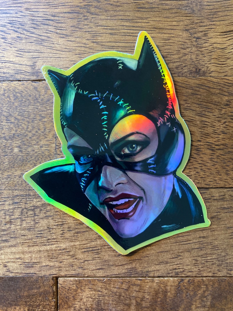 Catwoman - Batman Returns - Michelle Pfeiffer - Waterproof Die Cut Holographic Sticker Die Cut Holographic