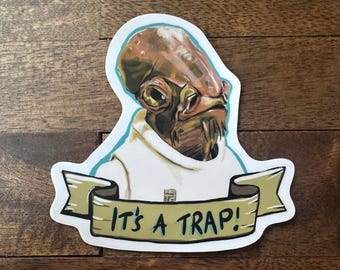 Almirante Ackbar - Es una trampa - Star Wars - El Retorno del Jedi - Pegatinas troqueladas