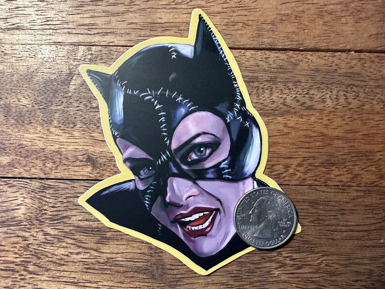 Catwoman - Batman Returns - Michelle Pfeiffer - Waterproof Die Cut Holographic Sticker image 3