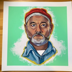 Steve Zissou Bill Murray The Life Aquatic High Quality Digital Painting Print
