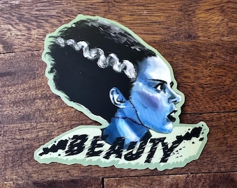 Belle en het beest - Bride of Frankenstein - Elsa Lanchester - Universal Monsters - gestanste stickers