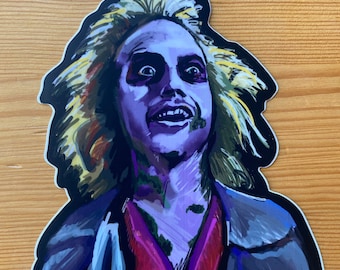 Beetlejuice - Michael Keaton - Tim Burton - Die Cut Holographic Stickers