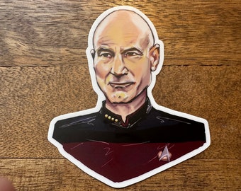 Jean Luc Picard - Patrick Stewart - Star Trek - gestanste stickers