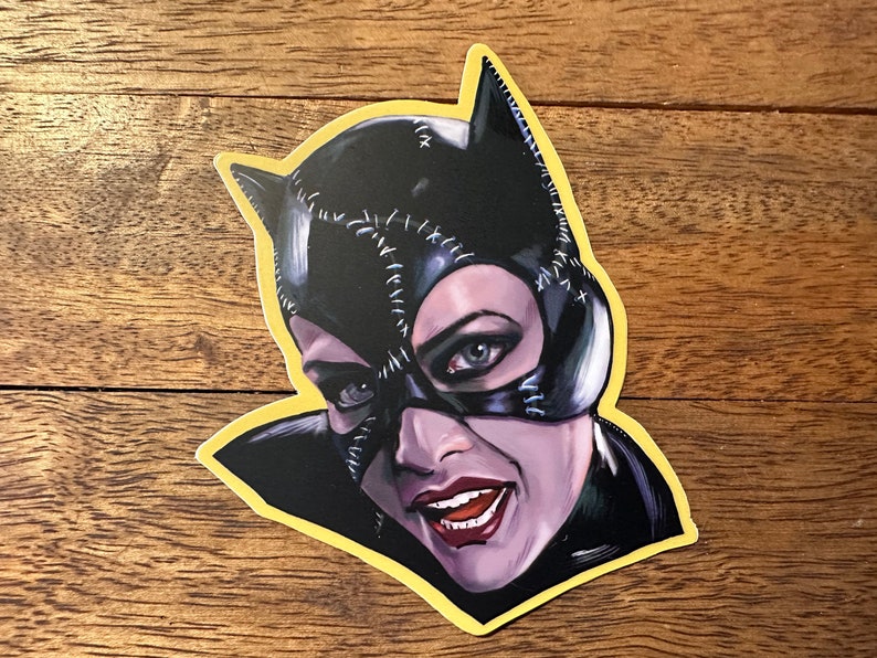 Catwoman - Batman Returns - Michelle Pfeiffer - Waterproof Die Cut Holographic Sticker Die Cut