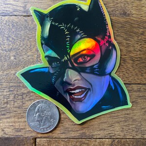 Catwoman - Batman Returns - Michelle Pfeiffer - Waterproof Die Cut Holographic Sticker image 4