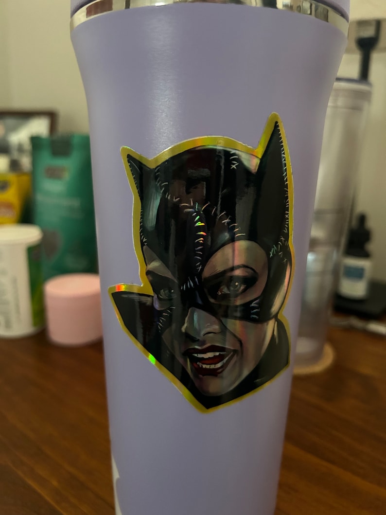 Catwoman - Batman Returns - Michelle Pfeiffer - Waterproof Die Cut Holographic Sticker image 5