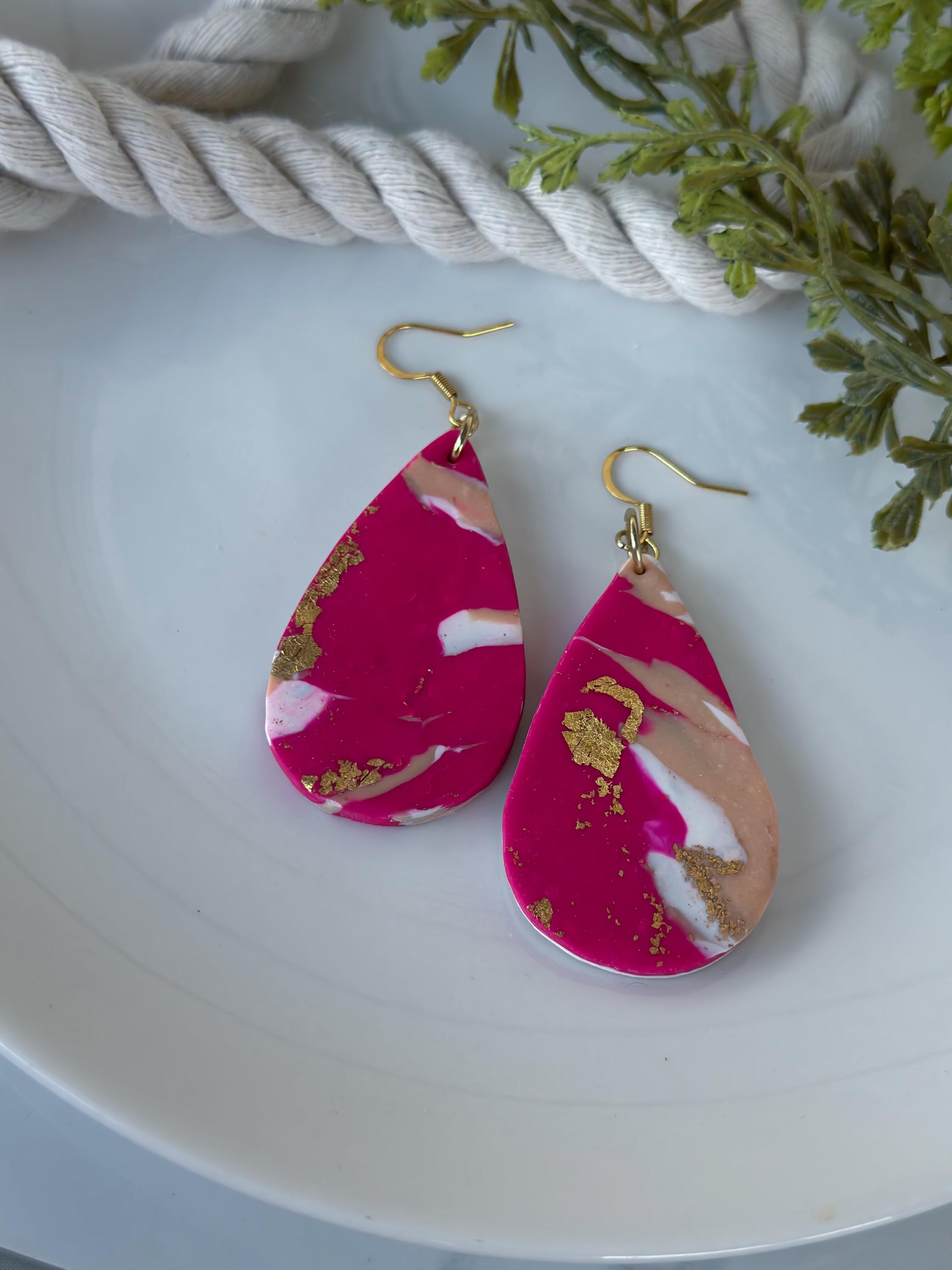 Magenta Royale Drop Earrings - Image 1