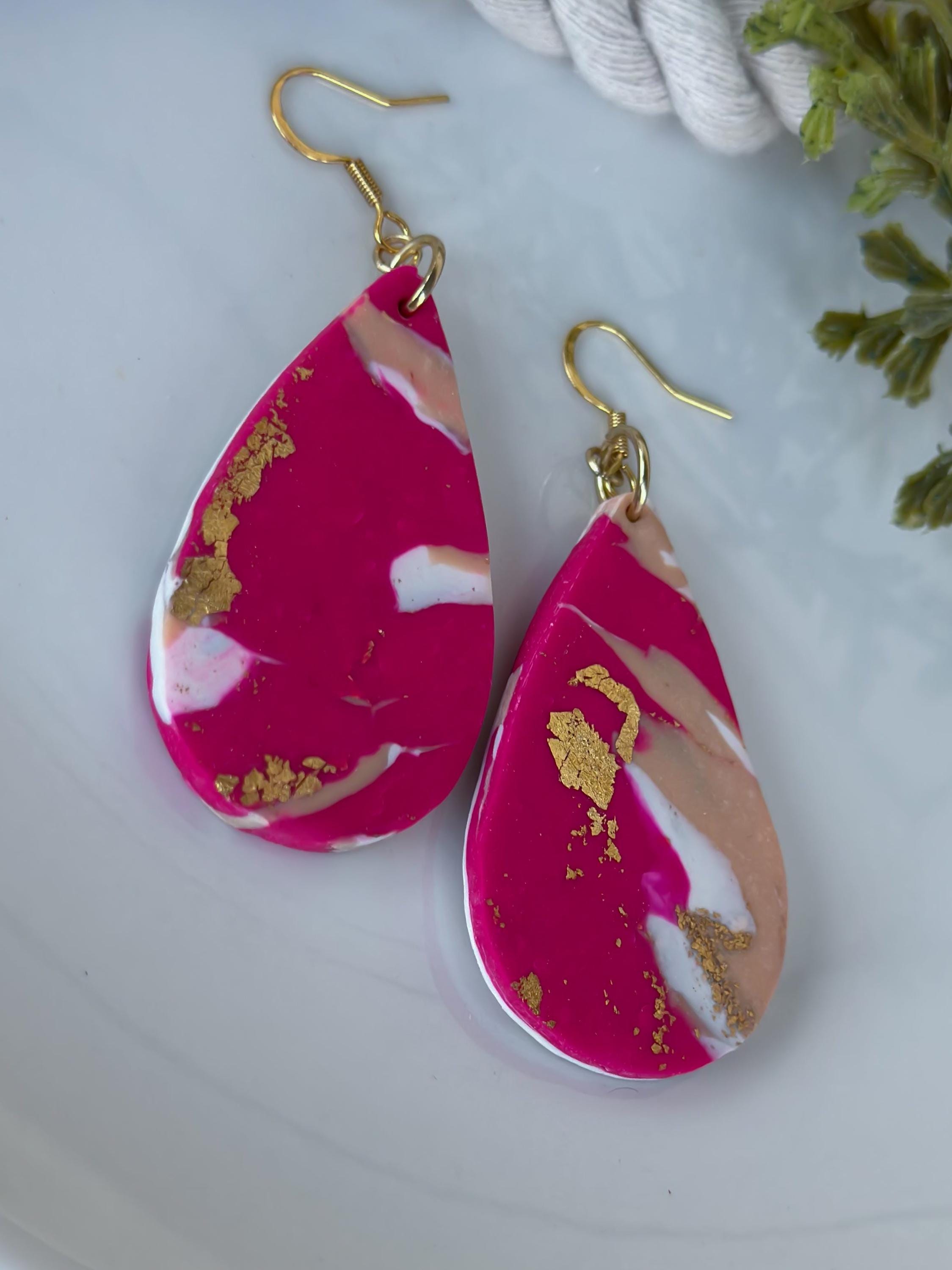 Magenta Royale Drop Earrings - Thumbnail 3