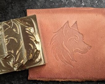 Wolf Gesicht Teller Stempel