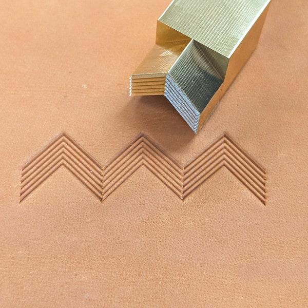 Herringbone Brass Leather Stamp - #14