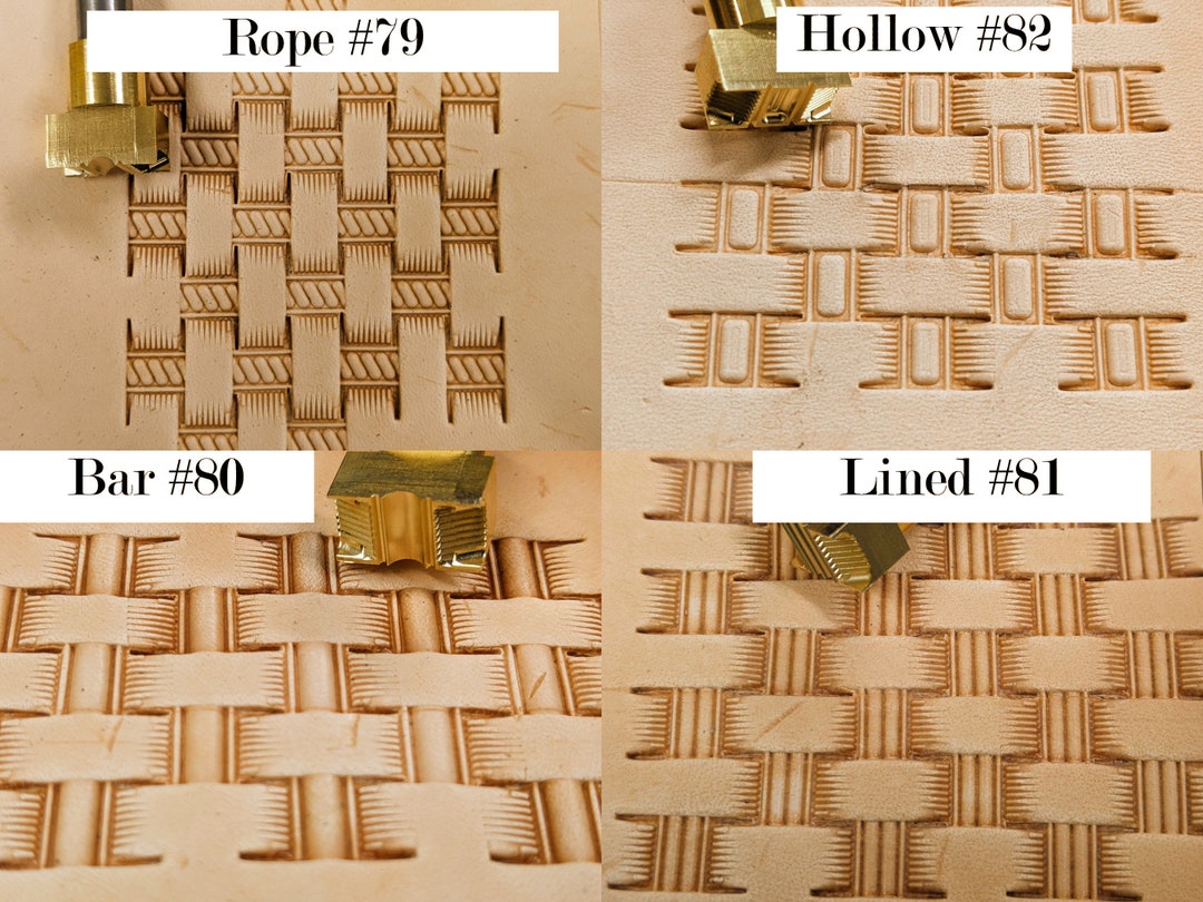 Basket Weave Set Brass Leather Stamps Etsy