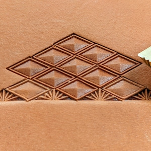 Borderfill Sunburst Diamond Brass Leather Craft Stamp #60