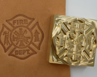 Firefighter Maltese Cross Plate Stamp