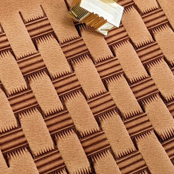 Lined Basket Weave Leather Craft Stamp #81